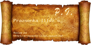 Prazsenka Illés névjegykártya